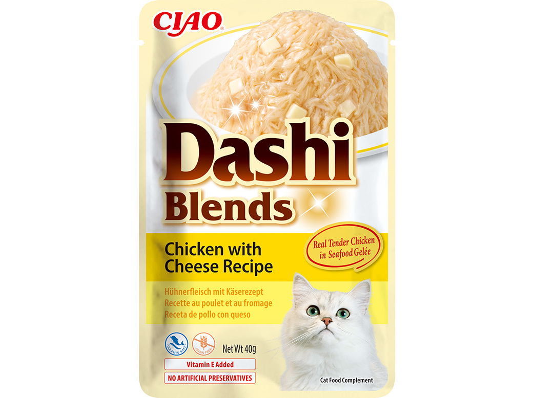 COMIDA HÚMIDA GATO CIAO BLENDS FRANGO E QUEIJO 40G