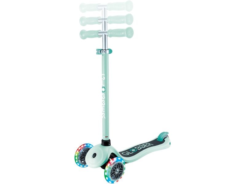 GLOBBER Scooter Primo Lights Mint 3-Rad-Roller mit Beleuchtung für Kinder