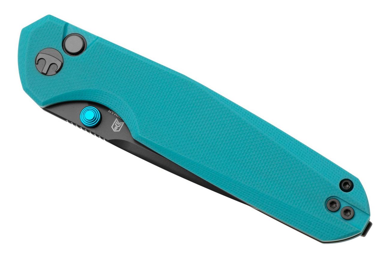 Bestechman Velix BMK07D PVD 14C28N, Blue G10 zakmes, Ostap Hel design