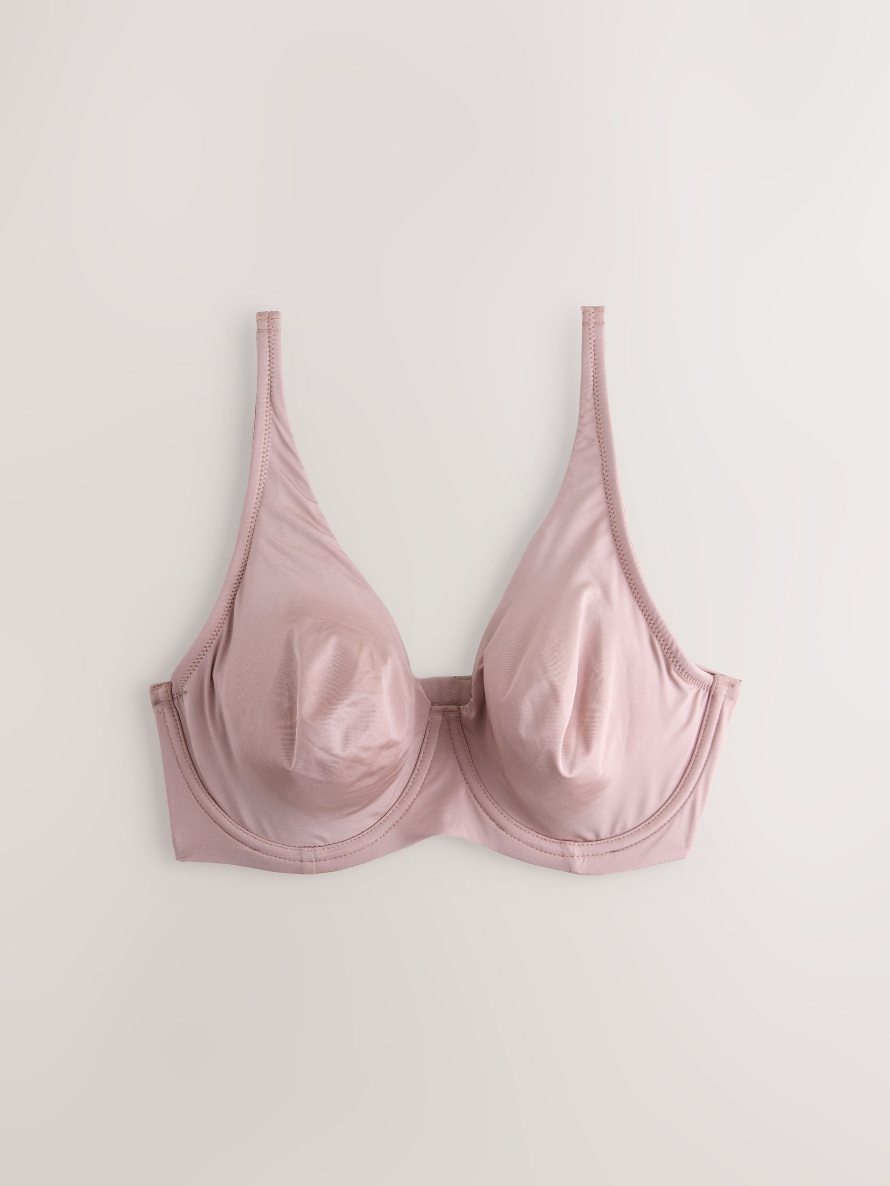 Blauw/roze/crème - Verpakking van 3 gladmakende T-shirtbeha's van microvezel, cupmaat DD+, ultiem comfort