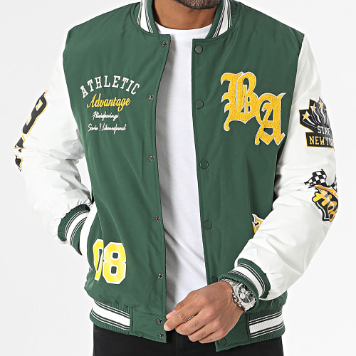 Veste Teddy Vert Blanc