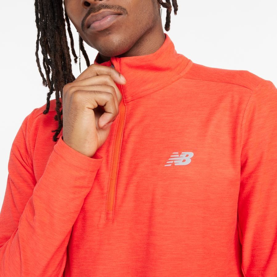 New Balance Maillot d'Entraînement Space Dye Fermeture Éclair 1/4 - Rouge
