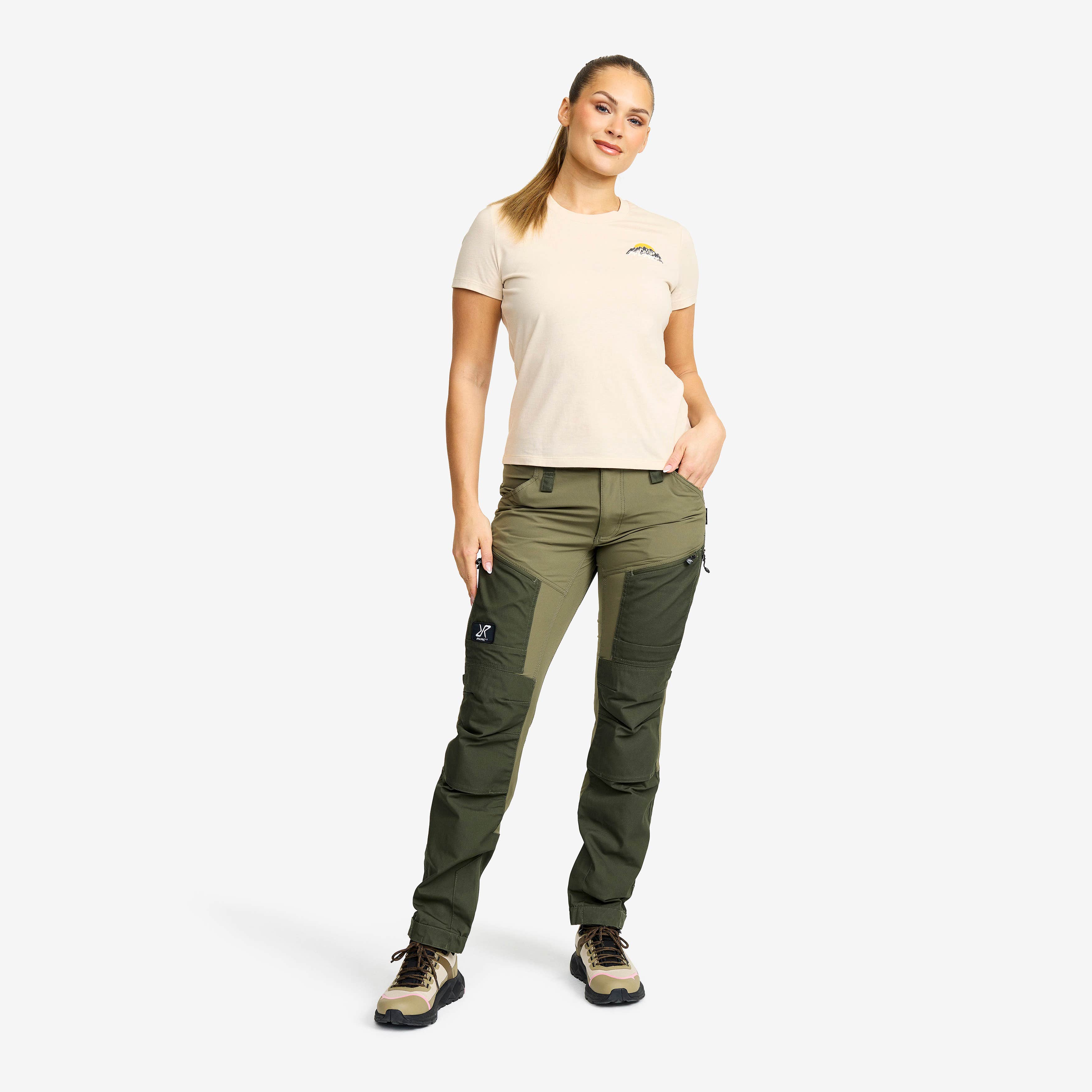 Easy Mountain Slim Fit T-shirt Dame Oatmeal