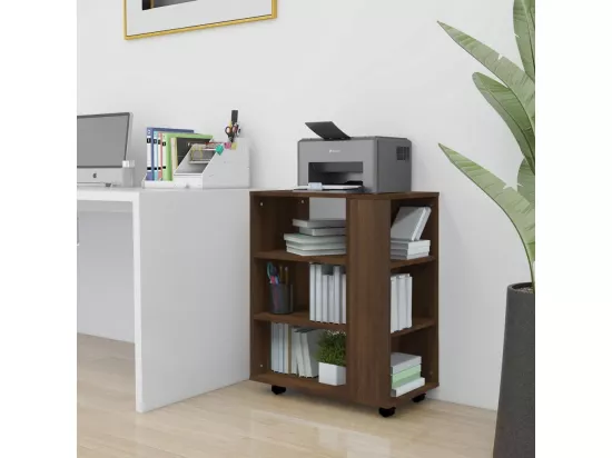 Armoire roulante Chêne marron 60x35x75 cm Bois d'ingénierie