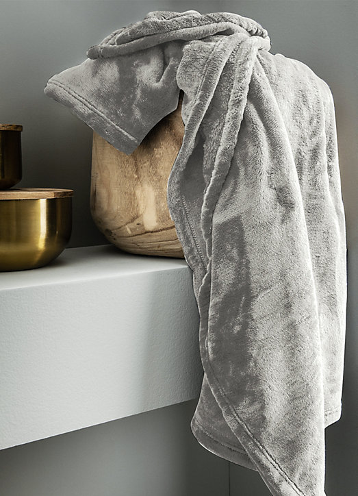 Plaid microplush gris L.150 x l.120 cm
