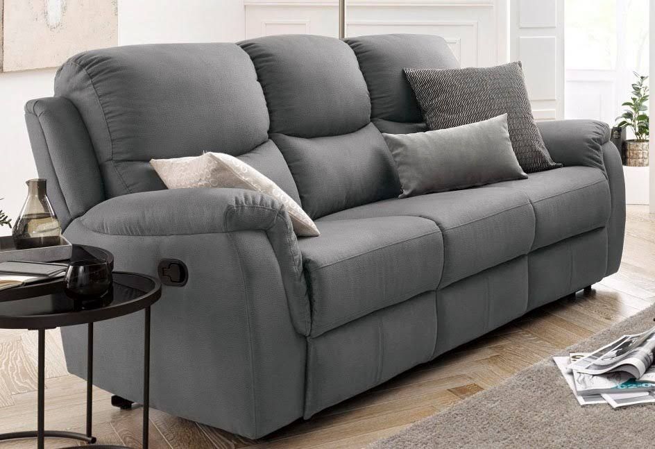 atlantic home collection 3-Sitzer Diana grau B:205cm H:102cm T:97cm