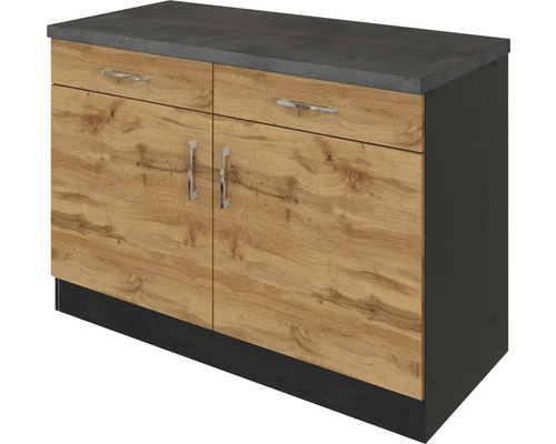 Held Furniture Onderkast met draaideur Sorrento BxDxH 100x60x86 cm Licht Eiken Mat Plat verpakt Omkeerbaar Scharnier (links of rechts te monteren)