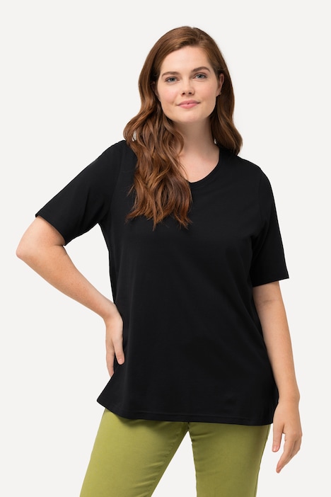 T-Shirts, 2er-Pack, V-Ausschnitt, Halbarm, Biobaumwolle