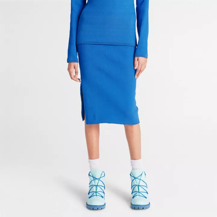 Jupe en tricot Future73 Timberland x Suzanne Oude Hengel pour femme en bleu