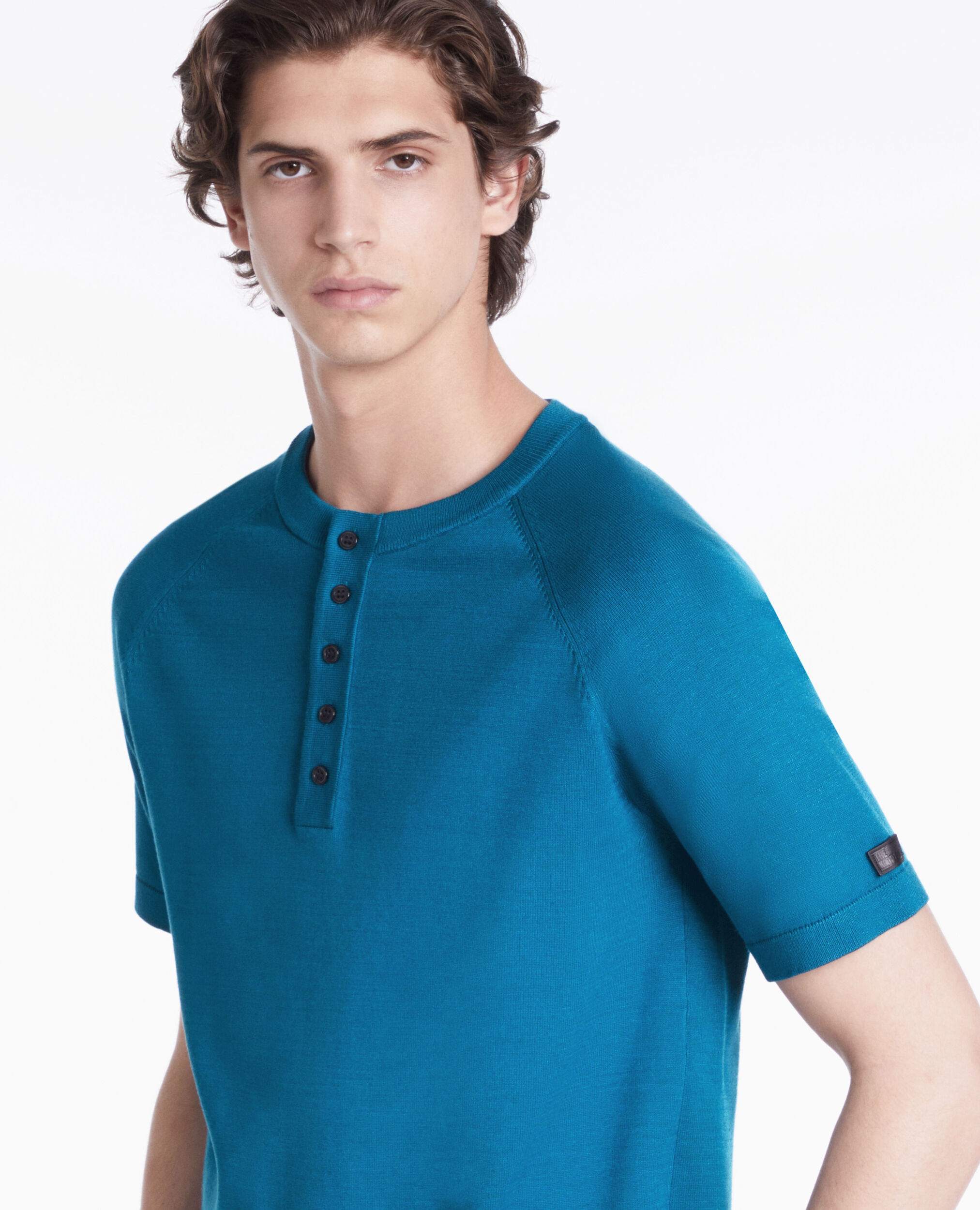 T-shirt bleu en maille