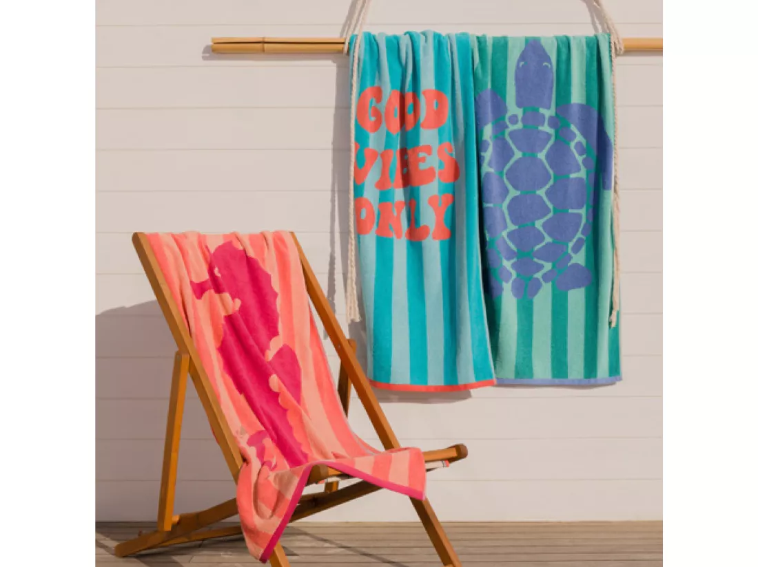 Drap de plage coton 75x150 cm collection TIMEA orange
