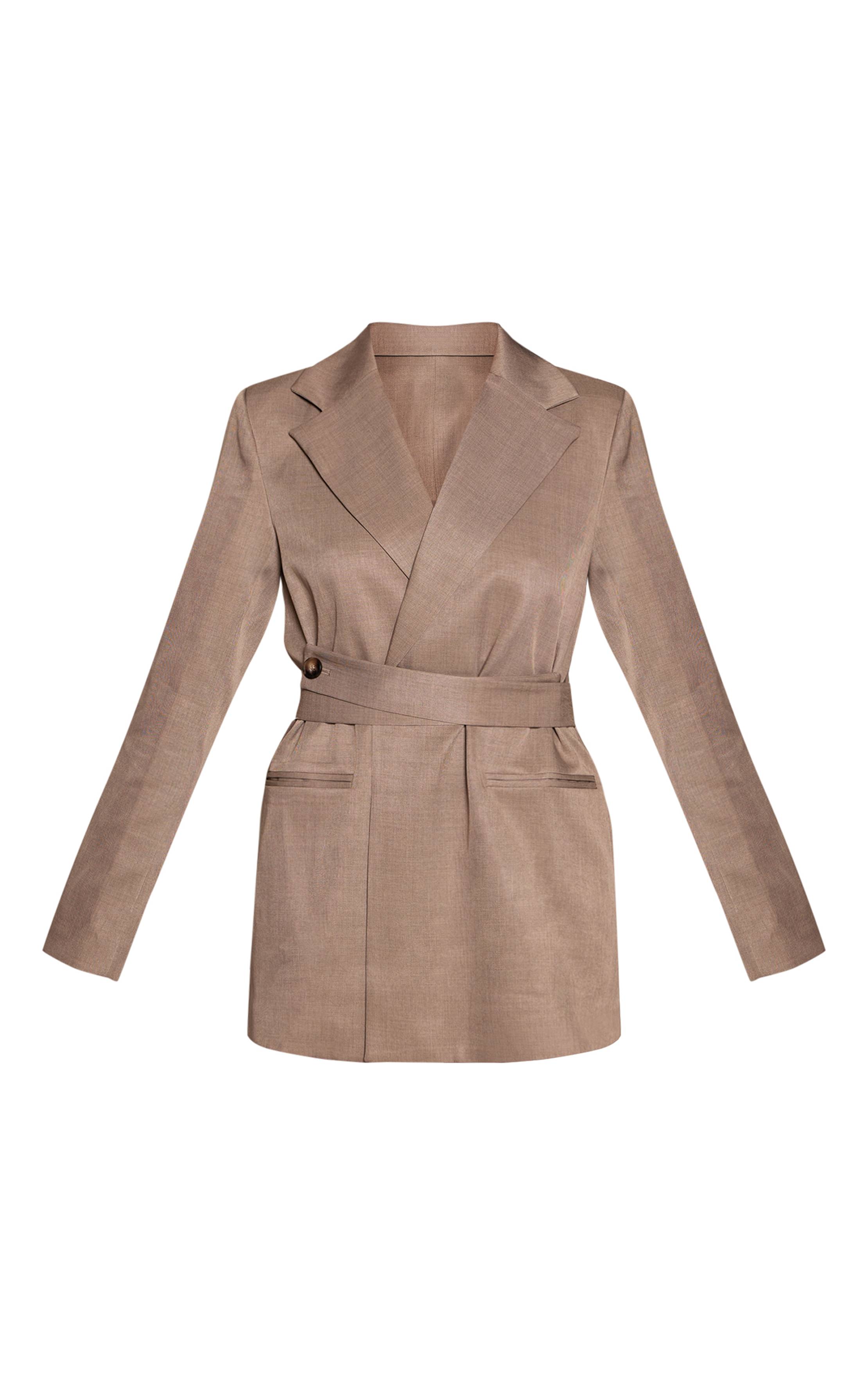 Moka Robe Blazer Cache-cœur Avec Ceinture
