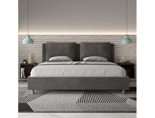 ITYHOME - Lit coffre antea 180x200 microfibra gris
