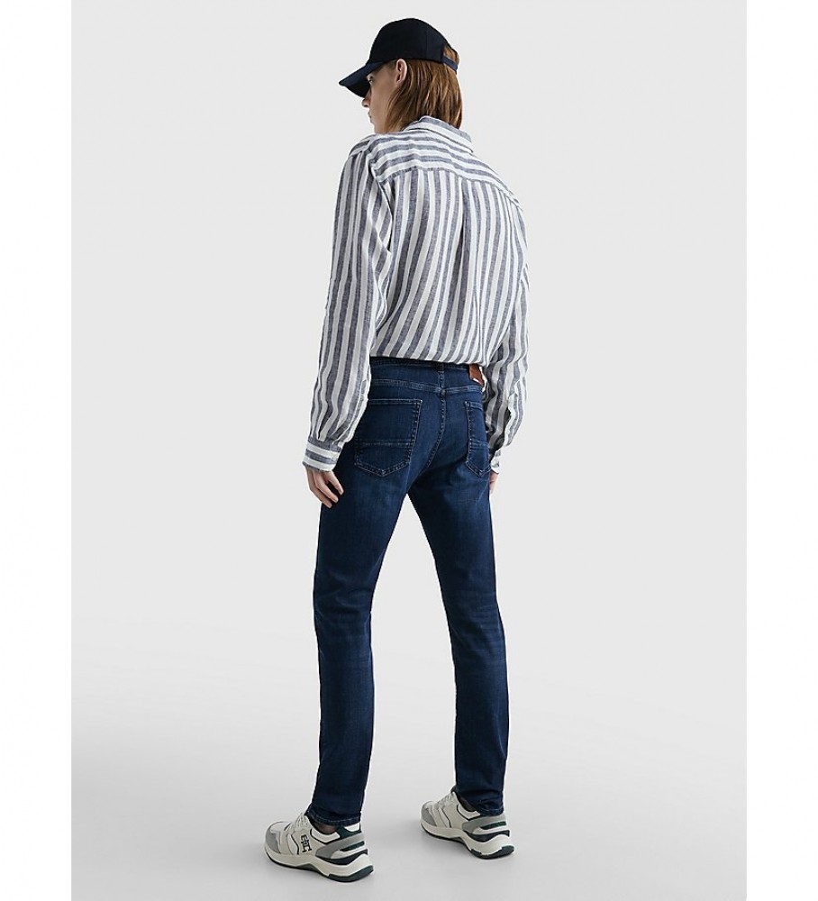 Calça jeans Tommy Hilfiger Slim Bleecker Pstr Bridger azul marinho