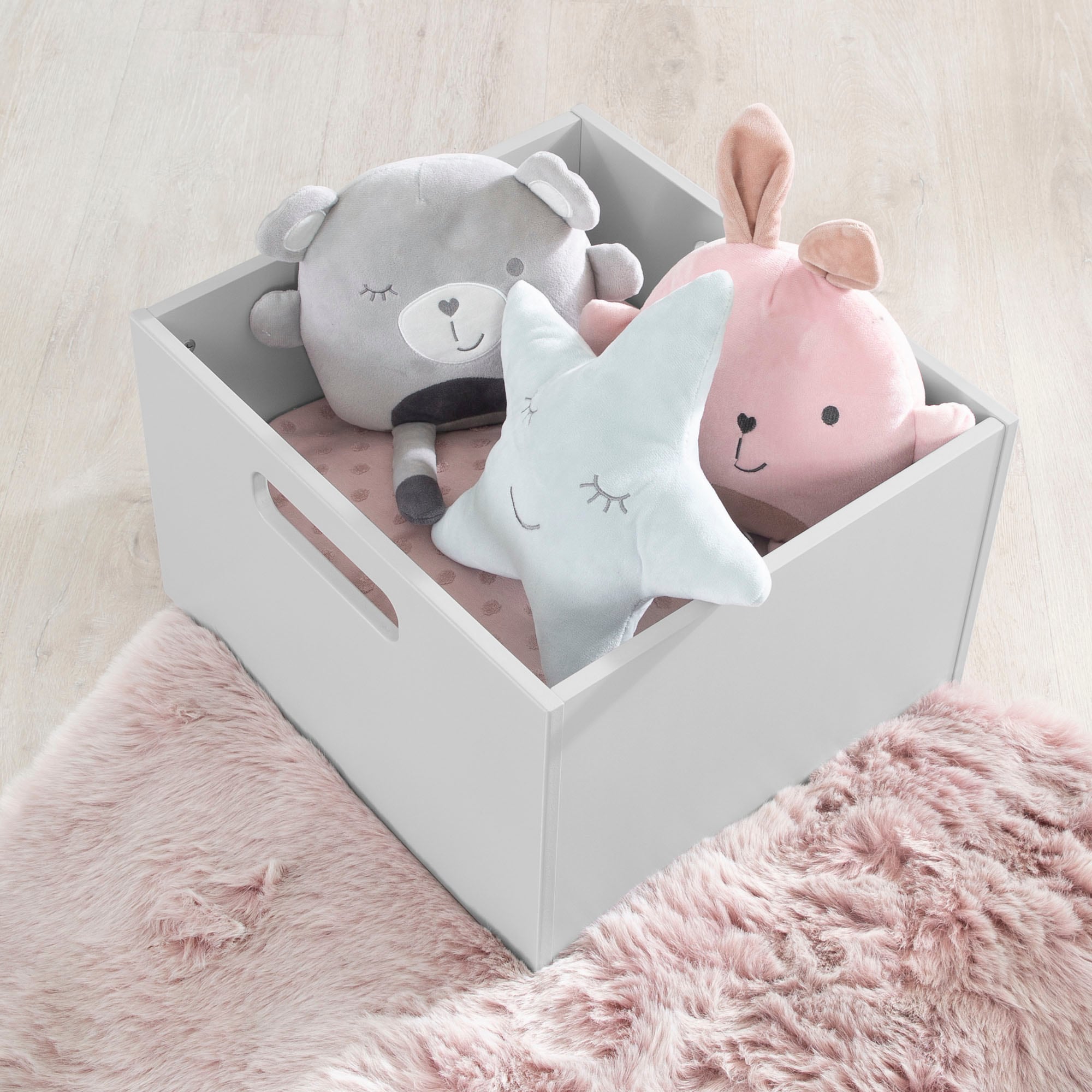 roba® Aufbewahrungsbox »grau« aus Holz; Organizer für Spielzeug