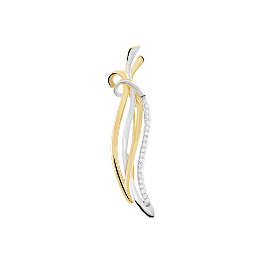 Broche Annaline Plaqué Or Jaune Oxyde De Zirconium