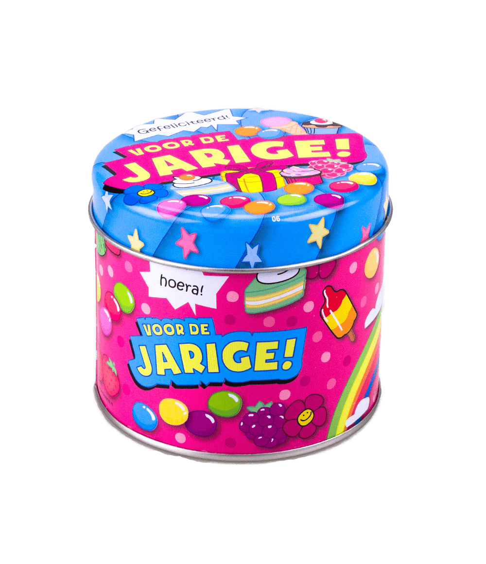Snoepblik Jarige 9cm