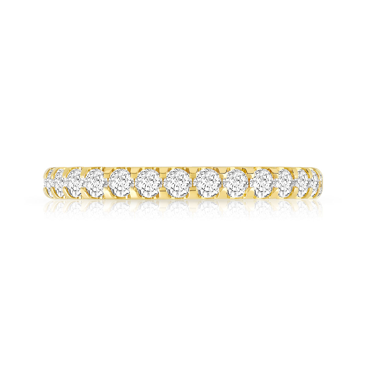 Alliance or 750 jaune diamants synthétiques total 1 carat