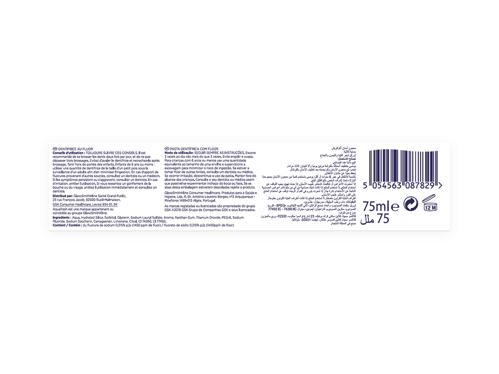 Pasta de Dentes Eucalipto Aquafresh 75ml