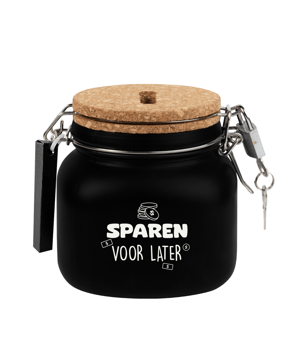 Zwarte Spaarpot Sparen Voor Later 12,5cm