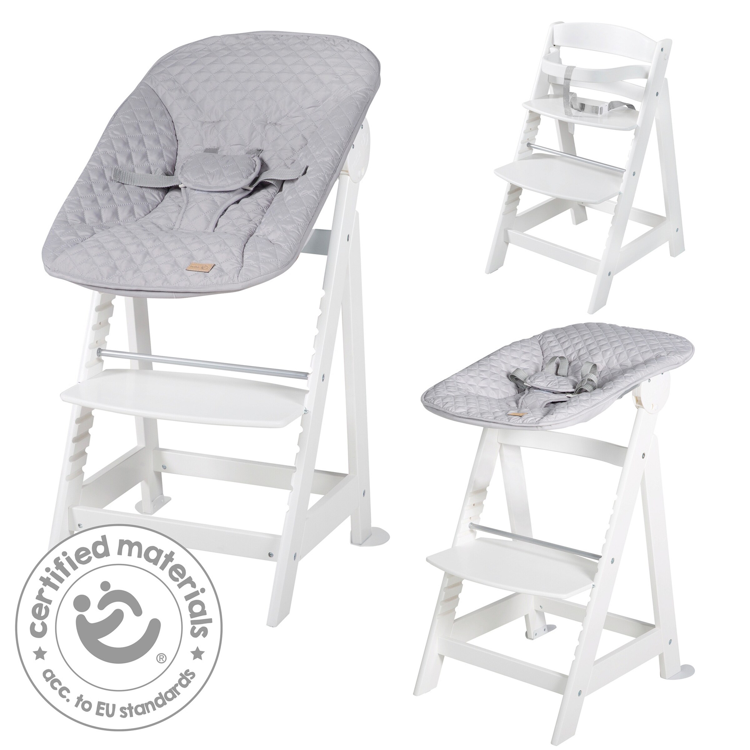 roba Treppenhochstuhl, Set 2in1 roba Style grau Born Up