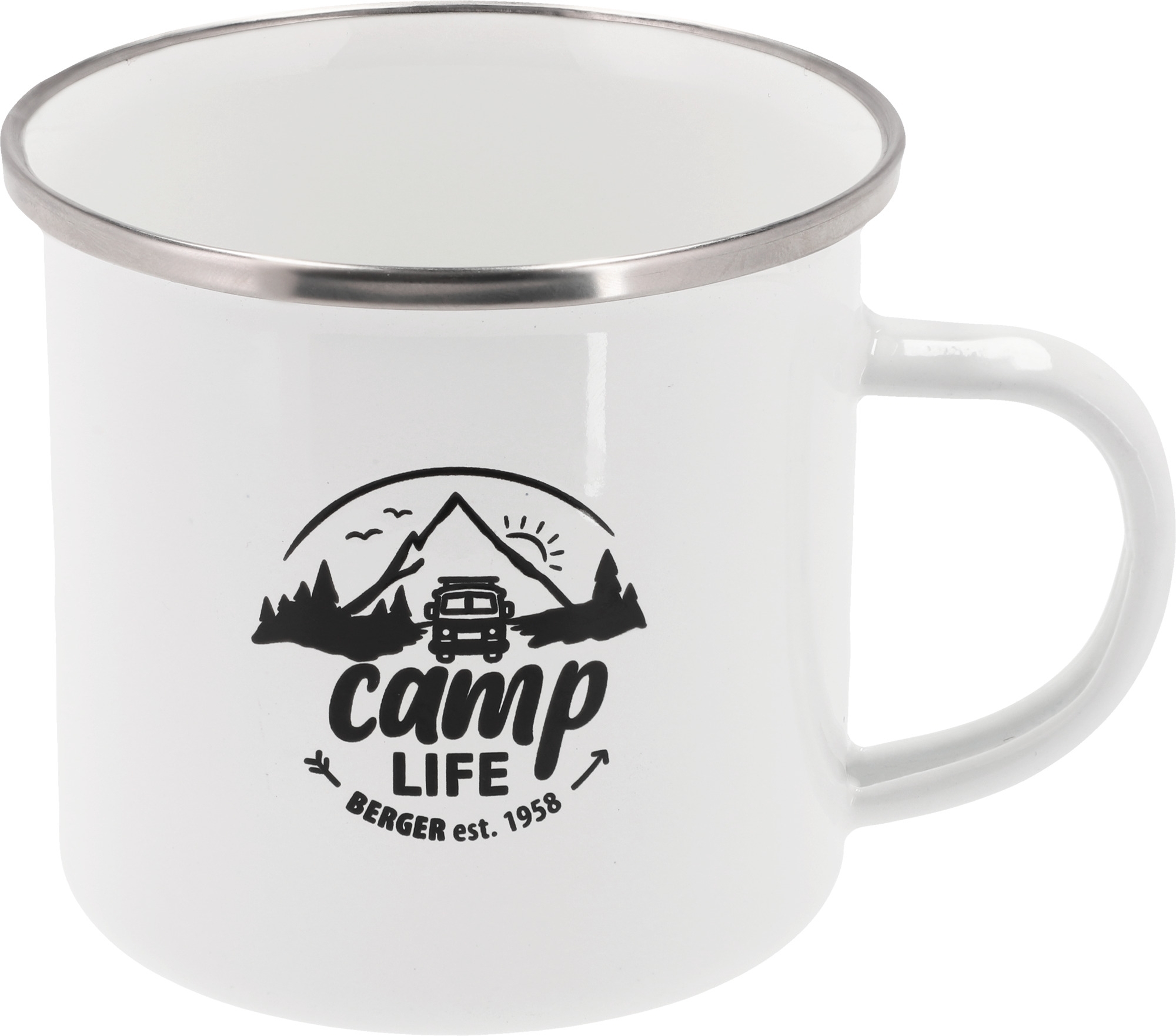 Camplife Emaille Becher 350 ml weiß