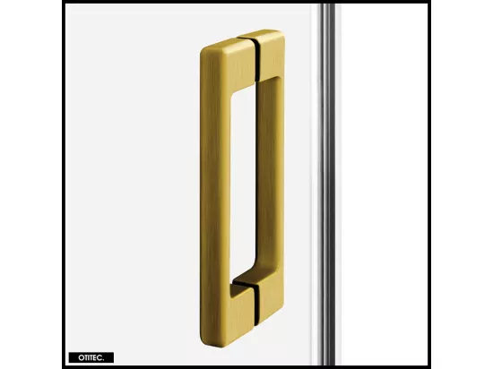 Porte de Douche avec Paroi Latérale - 140 x 200 - OR BROSSÉ - PRIME - DROITE