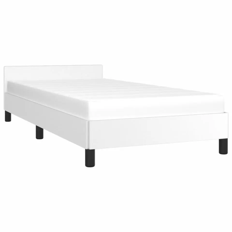 vidaXL - Bed frame met hoofdeinde zonder matras - Wit - Hout - 90x200 cm