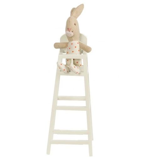 Maileg poppenhuis kinderstoel - wit - my - 15,5 cm