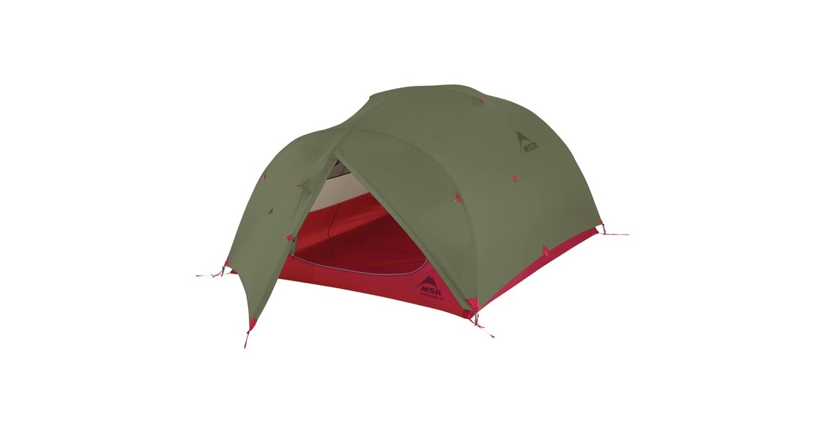 MSRMutha Hubba NX 3-Person Backpacking Tent  (Olijfgroen/rood)