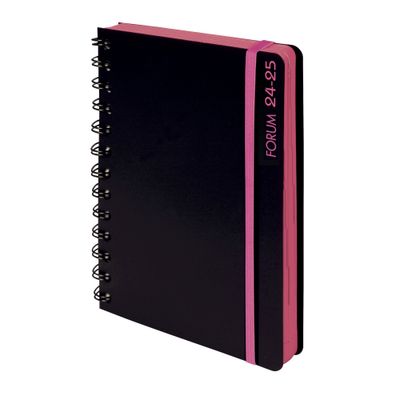 Agenda à spirale Black&Color - 1 jour par page - 12 x 17 cm - rose - Exacompta