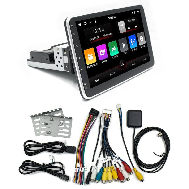 oem Lecteur Multimédia de Voiture à Écran Rotatif Réglable 1din 2g+64g 10,1 Pouces Android 13 Carplay sans Android Auto