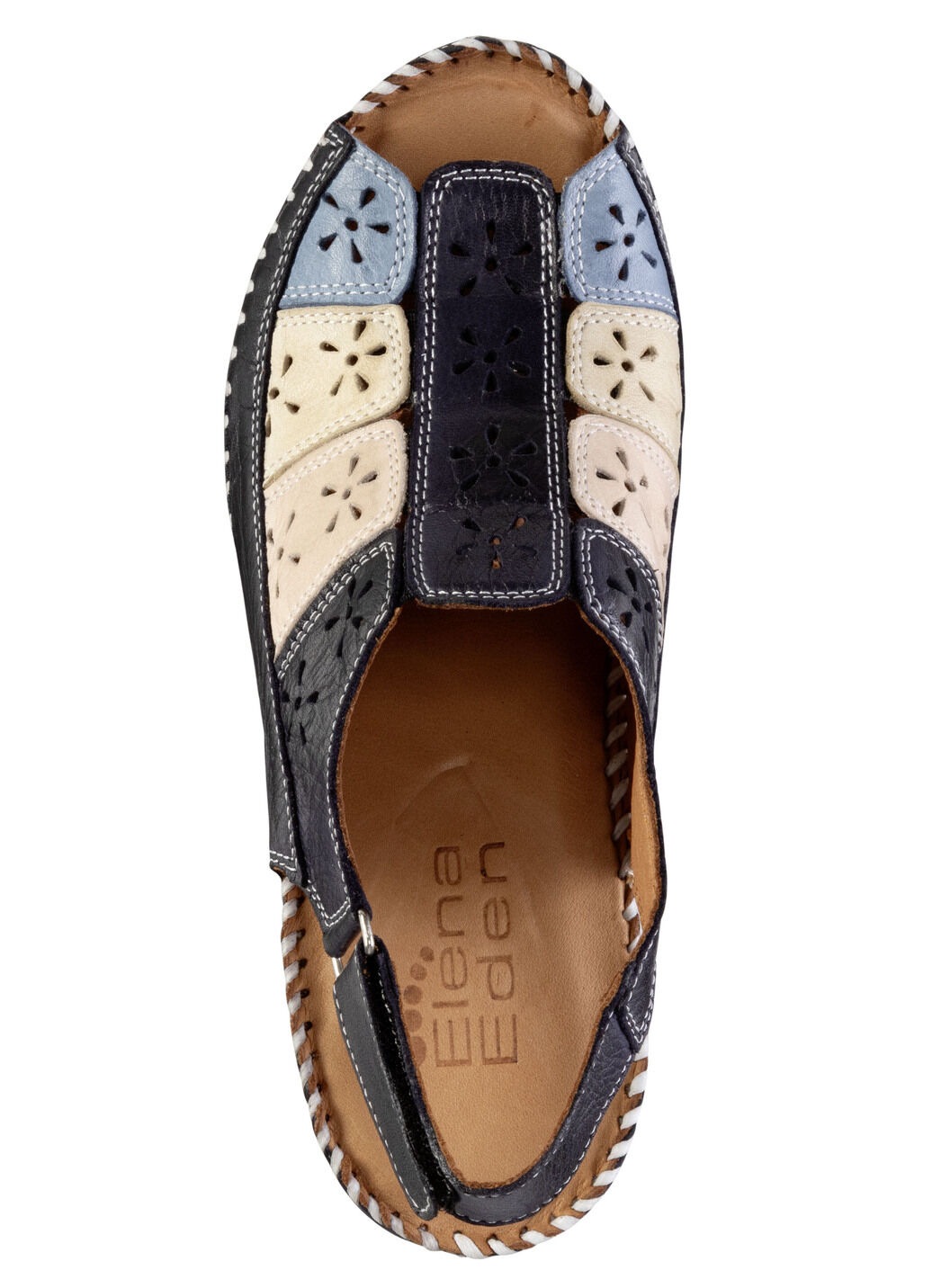 ELENA EDEN Sandalette aus weichem, perforiertem Nappaleder