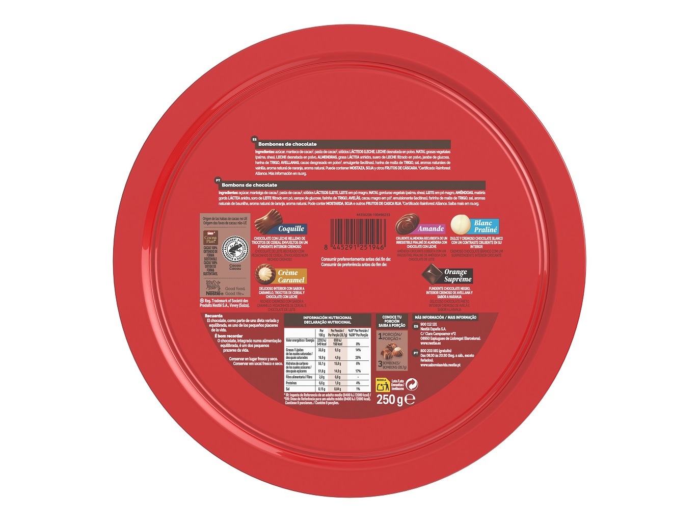 BOMBONS CAJA ROJA LATA 250G