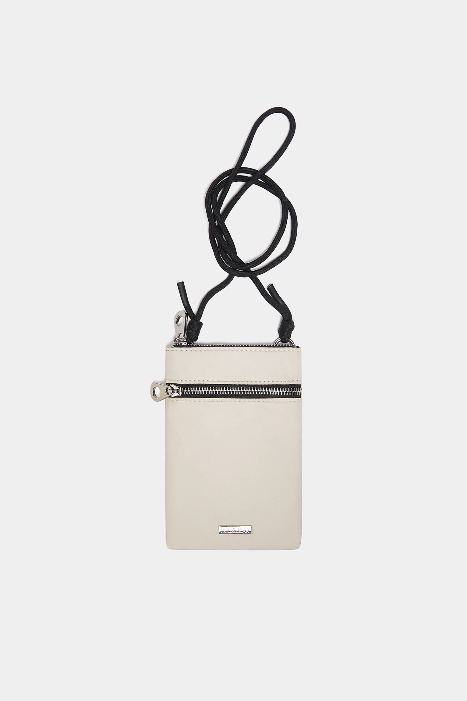 SUPORTE PARA CELULAR COM ZÍPER DUPLO - NATURAL
