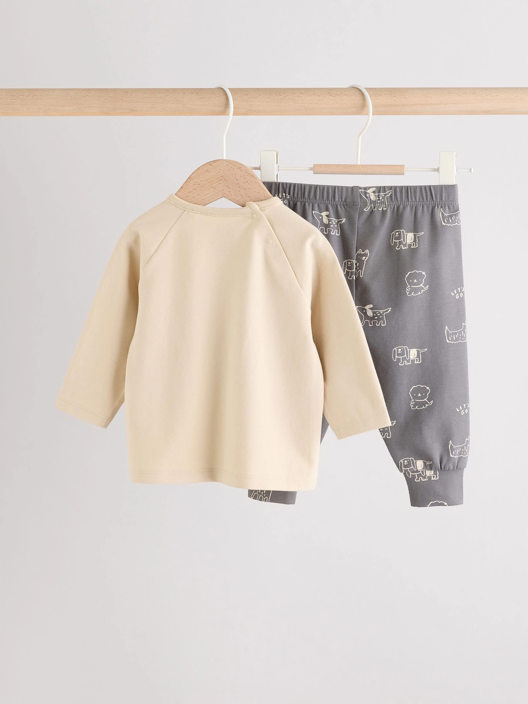 Zwart-wit met hond - Top en Leggings 2 -delige Babyset (0mnd-3jr)