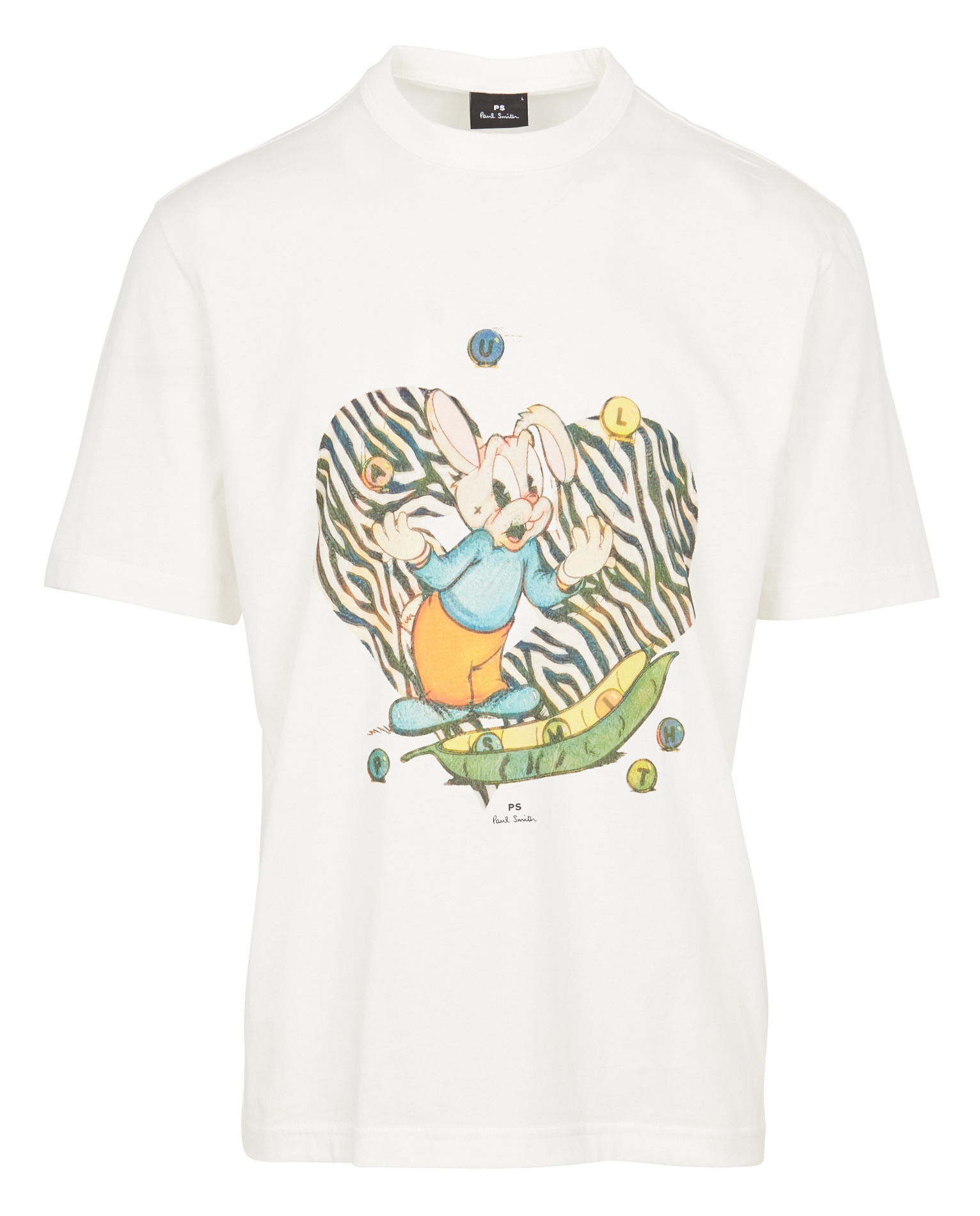 Tee-shirt col rond imprimé en coton bio | Blanc