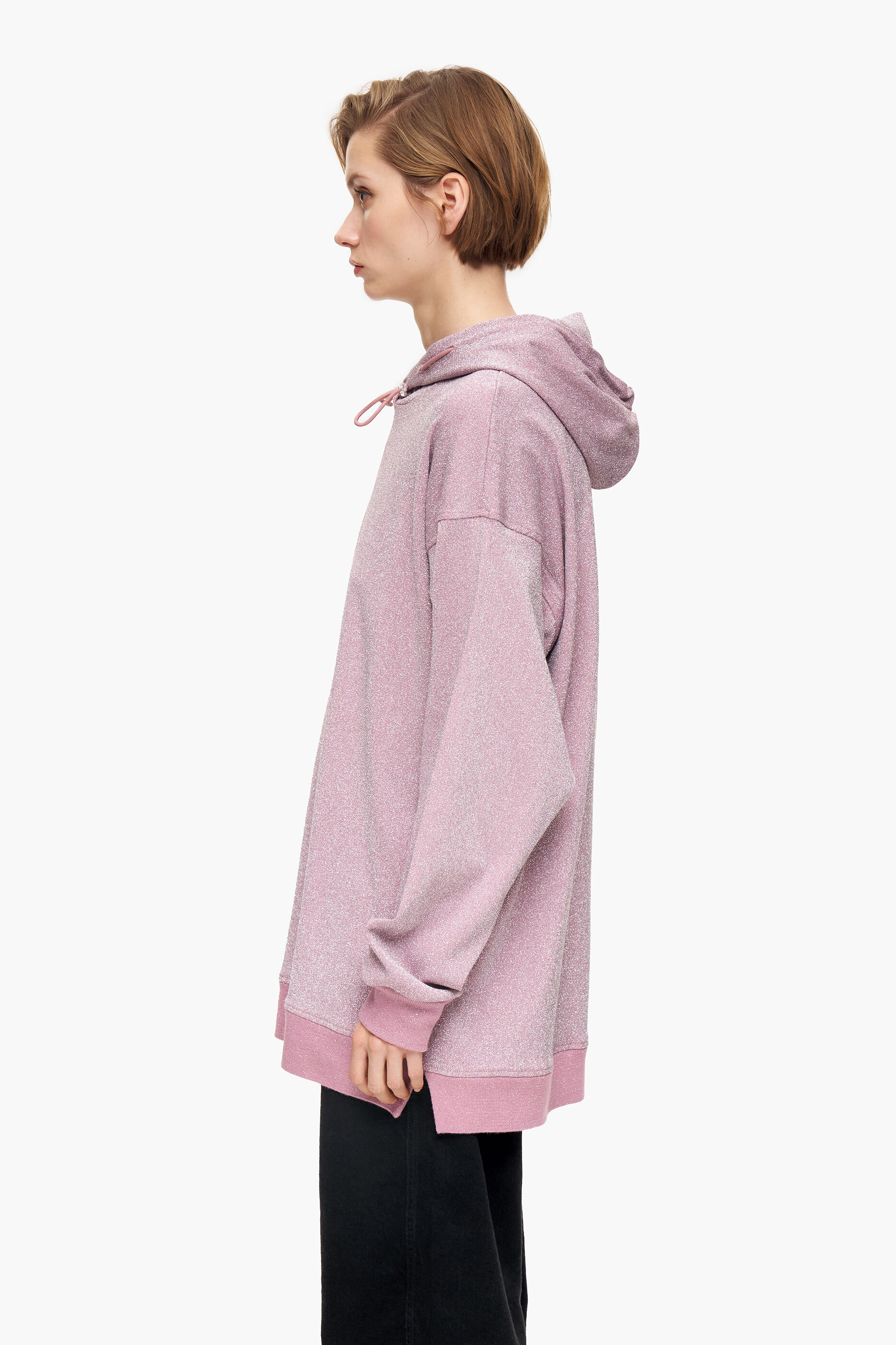 Moletom rosa claro com lurex