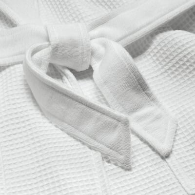 Bademantel Waffelpiqué und Frottier Unisex, Weiß