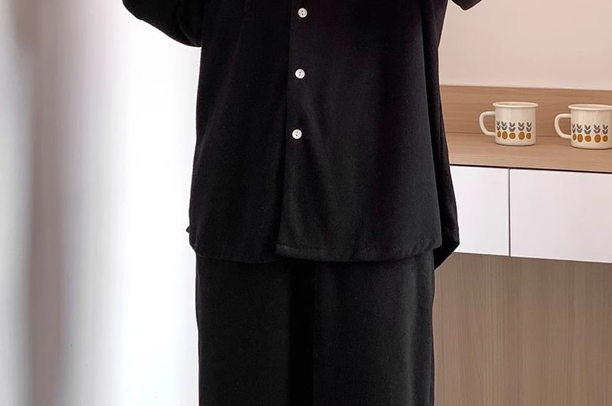 GOUB - Pyjamaset: top met lange mouwen en knoopjes + broek