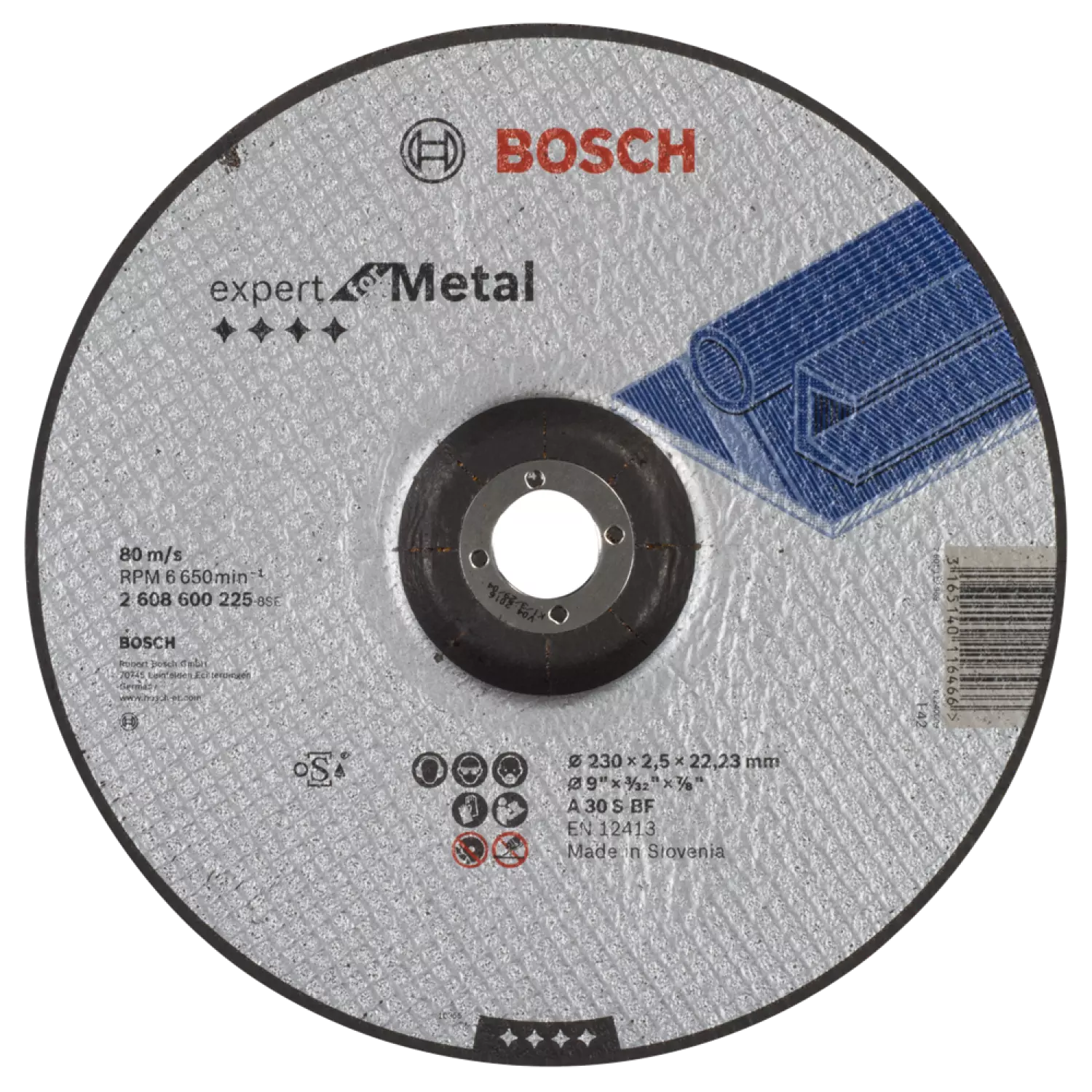 Bosch 2608600225 Expert Doorslijpschijf - 230 x 22,23 x 2,5mm - metaal
