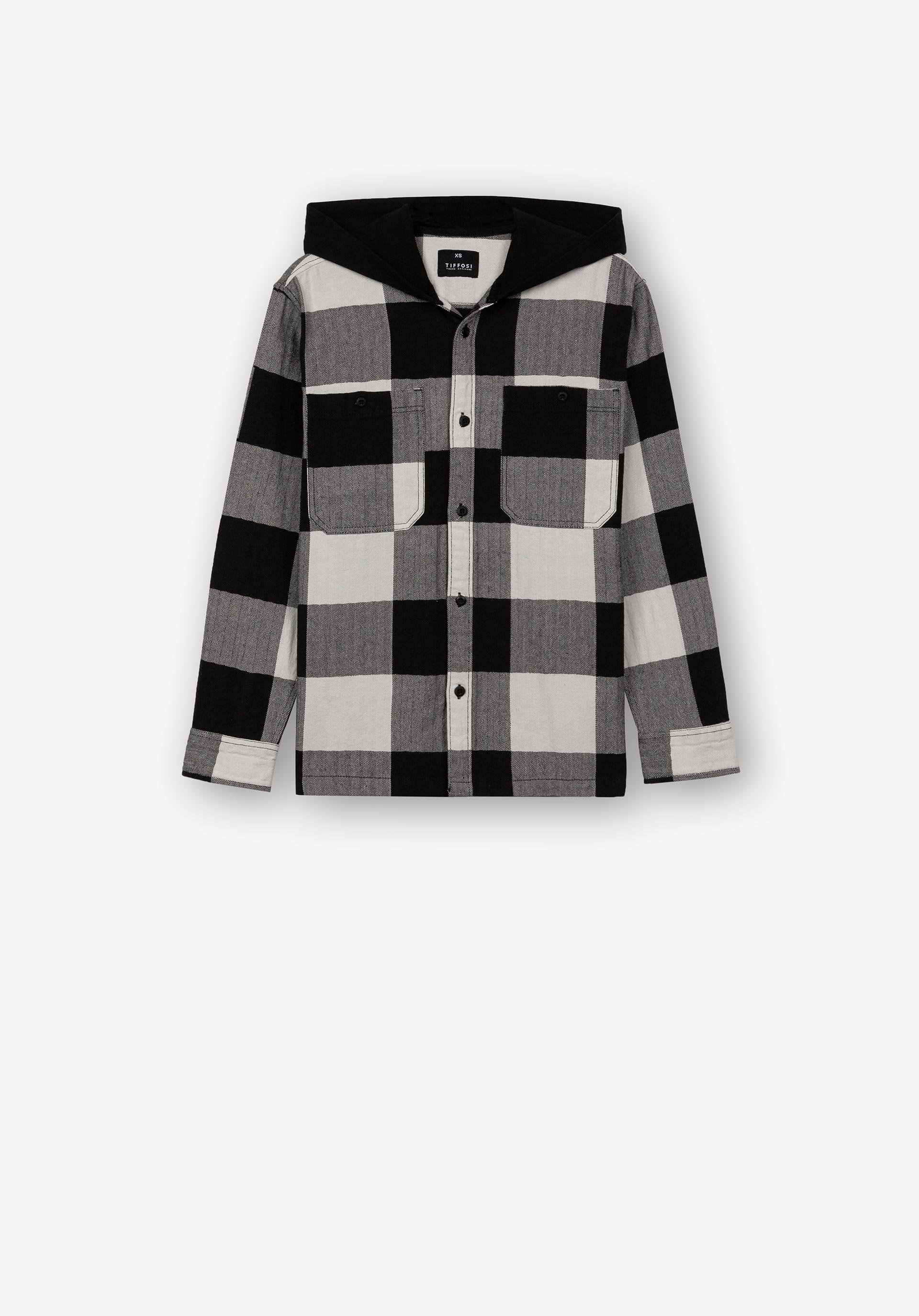 Camisa Overshirt Xadrez com Capuz