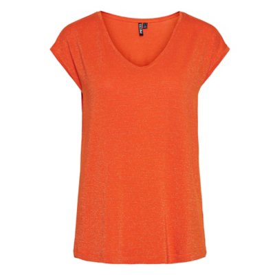 Tee-shirt à manches courtes femme Pcbillo Lurex Stripes PIECES