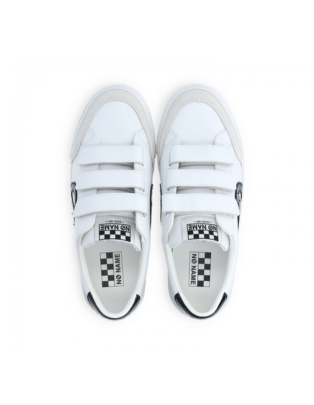 no name baskets de ville femme strike straps cuir blanc/noir