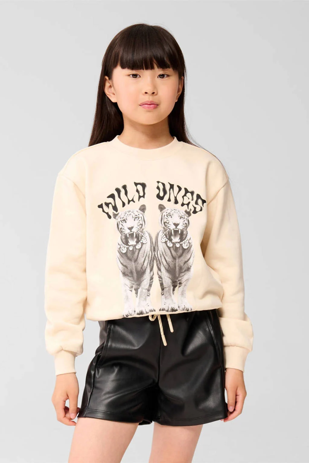 Shoeby imitatieleren regular casual short zwart