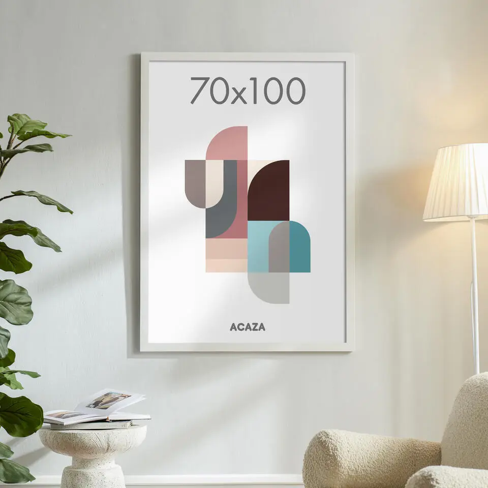 Poster Lijst - grote Kader - 70 x 100 cm - MDF Hout - witte Rand