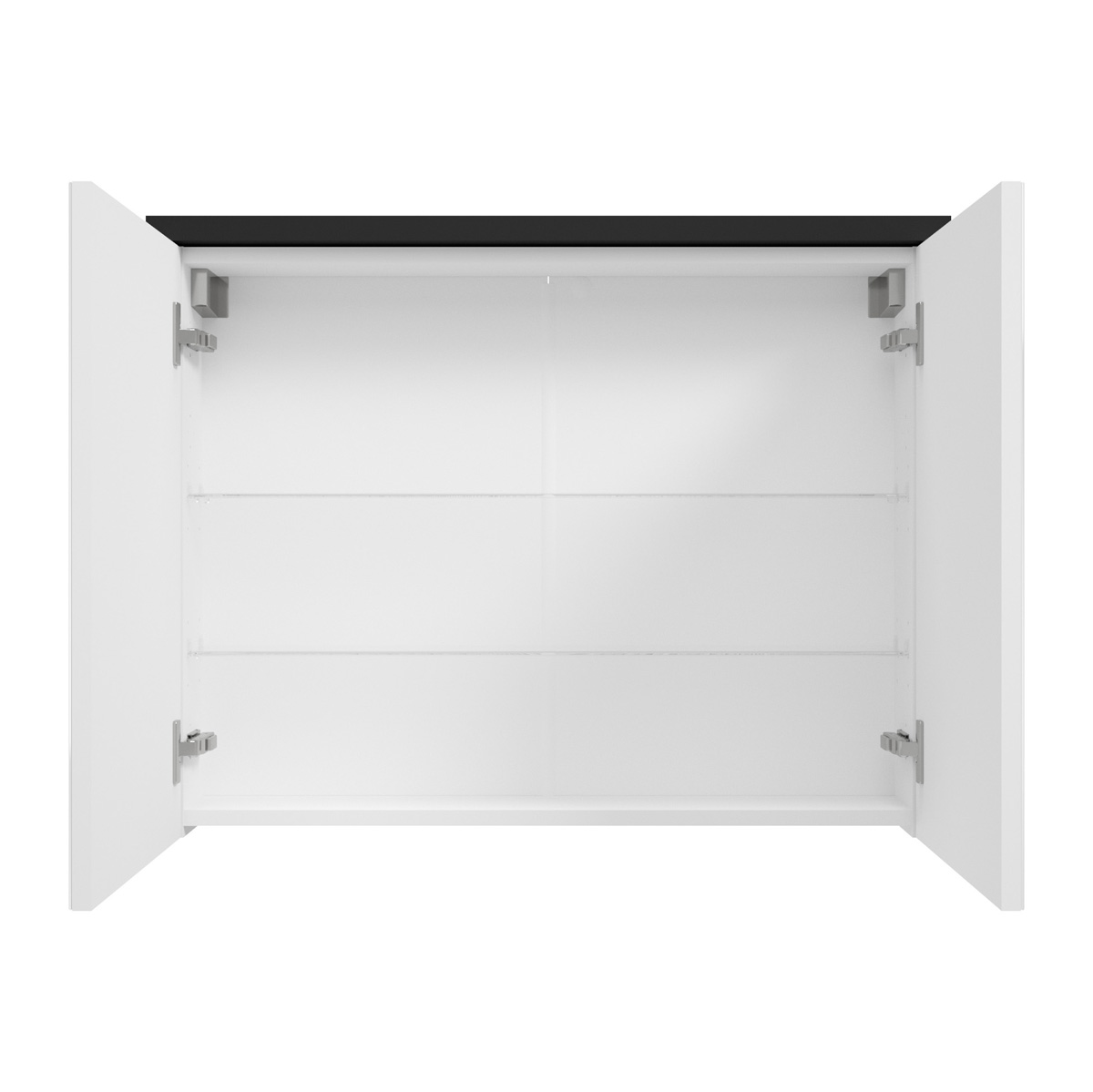 Fontana Basic spiegelkast 80cm met 2 deuren zwart mat