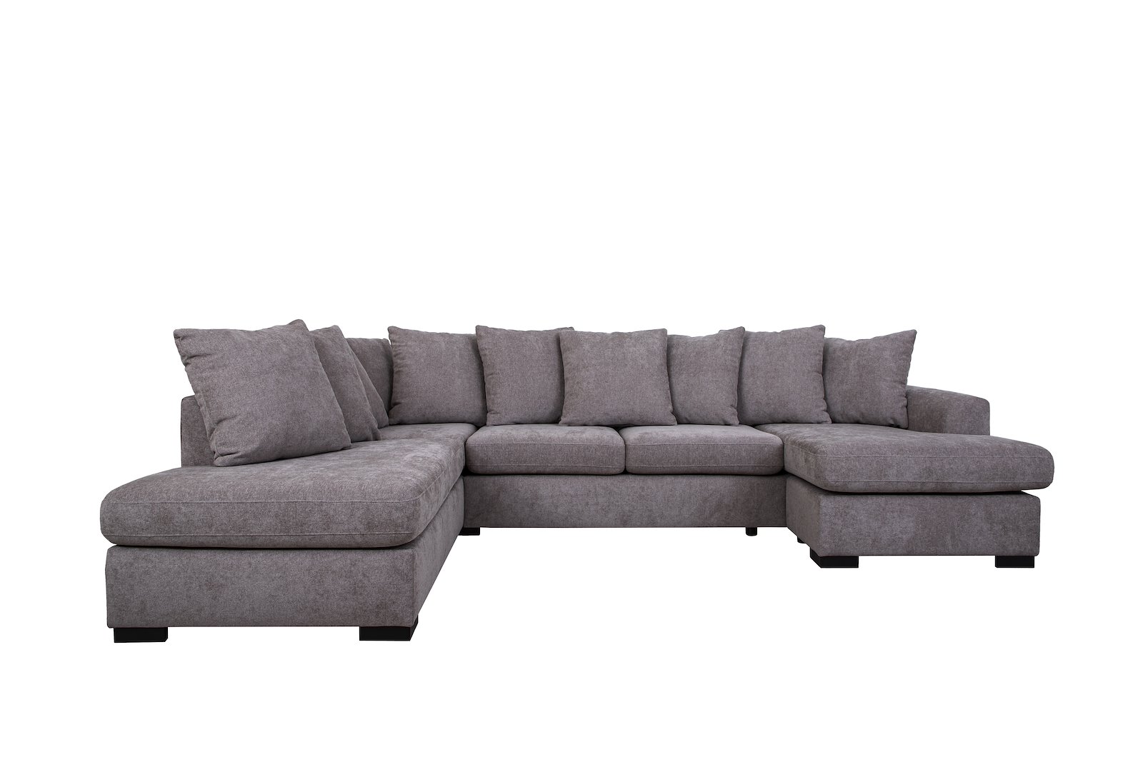 Boston U-sofa Åpen ende venstre med 2-seter og sjeselong høyre. Tekstil Storm 97 Dark Grey