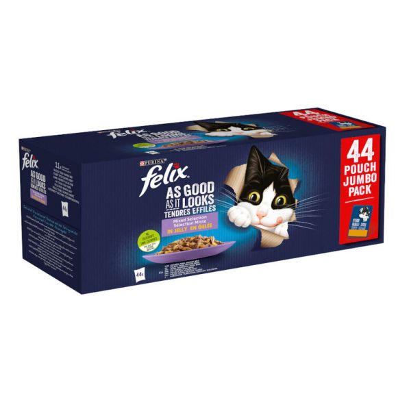 Ração Húmida Purina Felix Fantastic Seleção Mista 44x85g