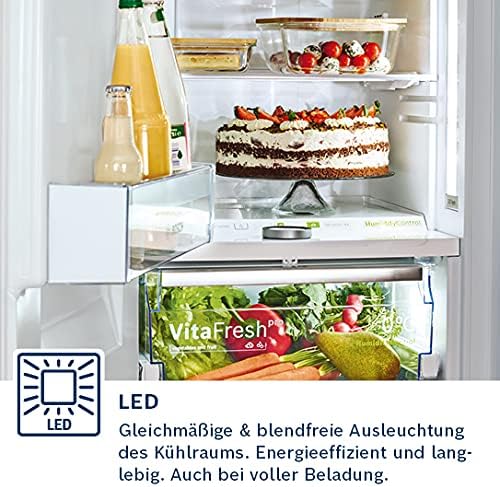 Bosch KGE36AICA Serie 6 Kühl-Gefrier-Kombination, 186 x 60 cm, 214 L Kühlen & 88 L Gefrieren, VitaFresh längere Frische, LowFrost seltener abtauen, LED-Beleuchtung gleichmäßige Ausleuchtung